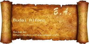 Budai Alfonz névjegykártya